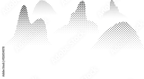 mountain dot gradient abstract background pattern vector black art white illustration graphic stipple grain grunge geometric texture vintage shape range design effect noise retro point pointillism