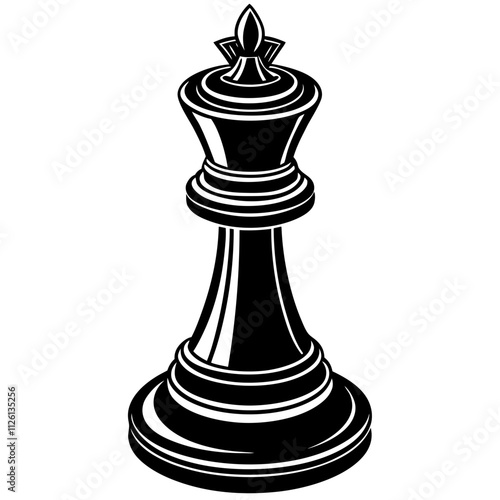 Illustration of a  minister chess piece on a white background 