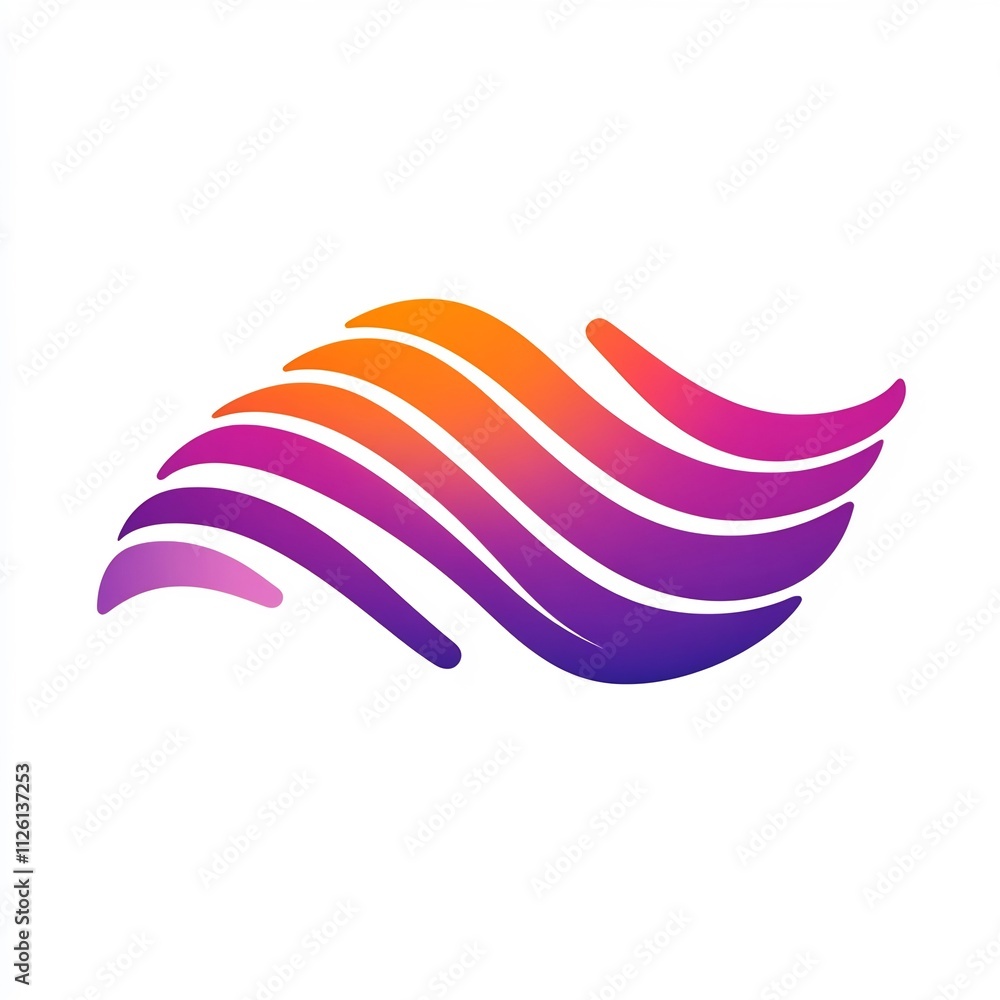 Obraz premium Stylized Wavelength Icon Logo in Colorful Gradient Design