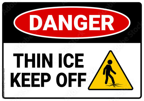 Danger Thin Ice Sign