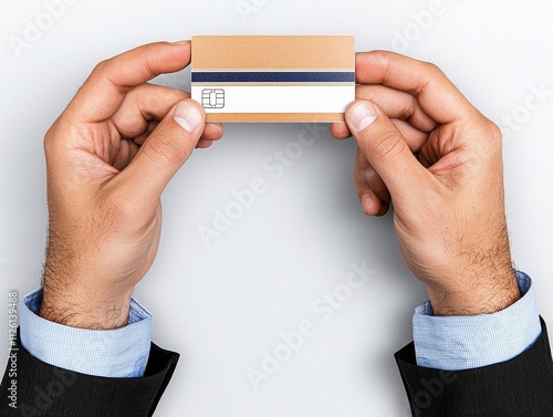 minimal photostock of a  cyber crime fraud in office when hacker stealing credit card and documents , isolated on white background,  , copy space, copy space for text, photo