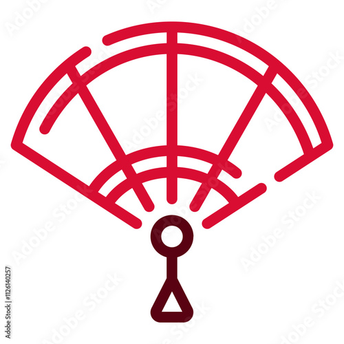 Stylized Folding Fan Icon Design