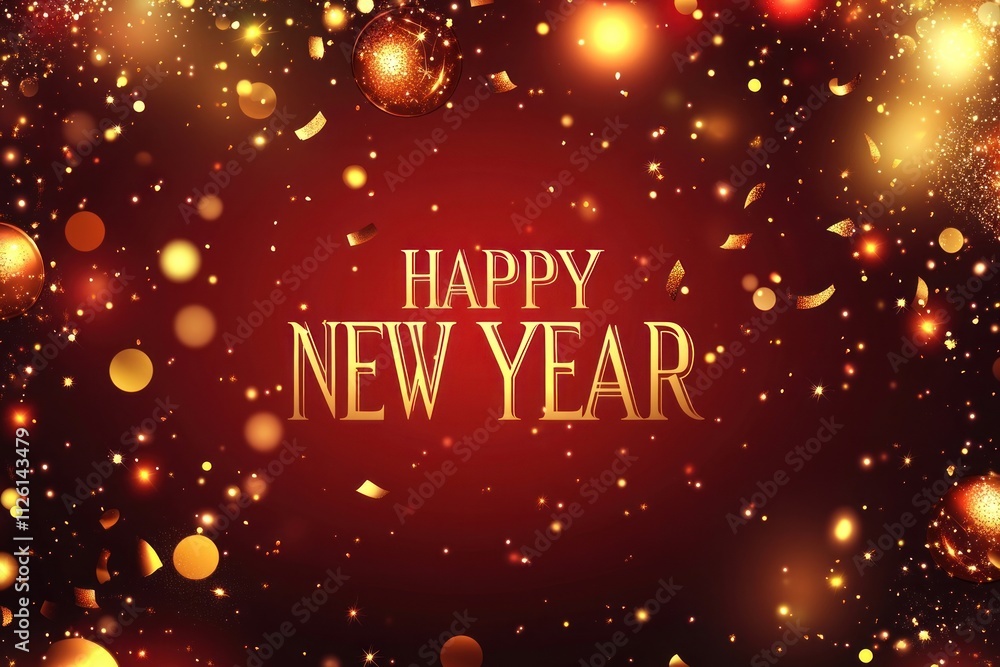 custom made wallpaper toronto digitalHappy New Year background lights greeting confetti.