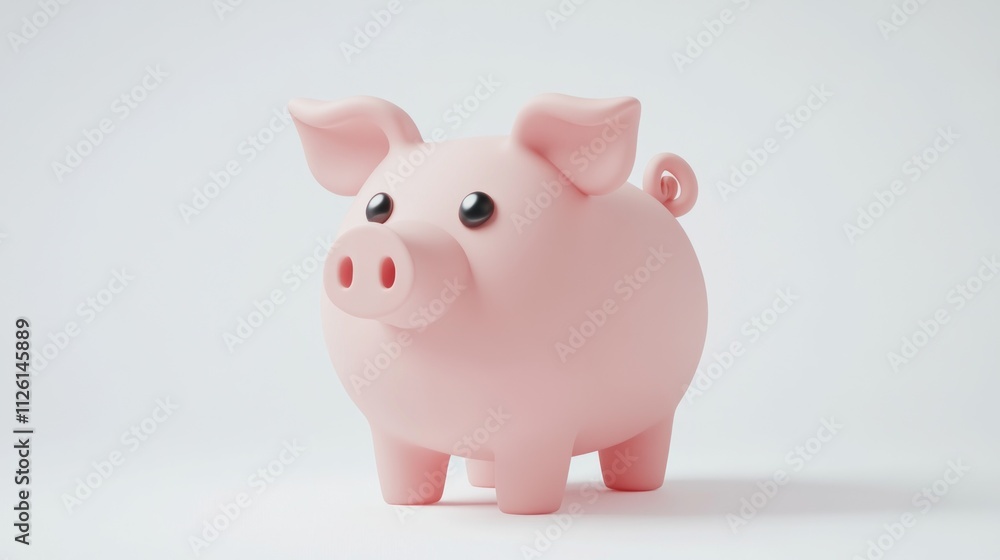 A cute, cartoonish pink piggy bank designed for saving money. A cute, cartoonish pink piggy bank designed for saving money.