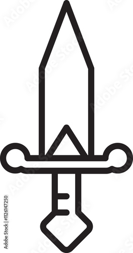 Dagger Icon Line Art 