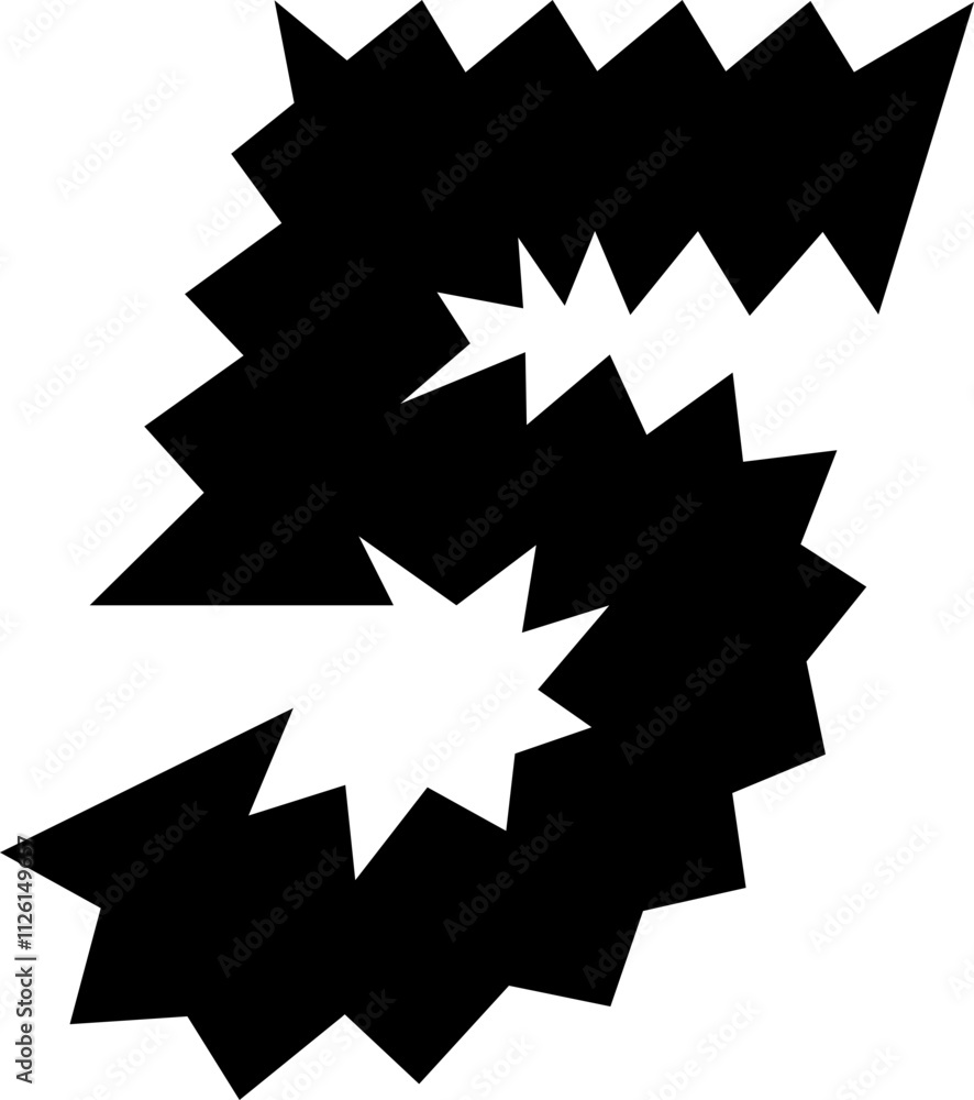 5 FiveZigzag Wavy Number Distorted Italic 5 FiveZigzag Wavy Number Distorted Italic