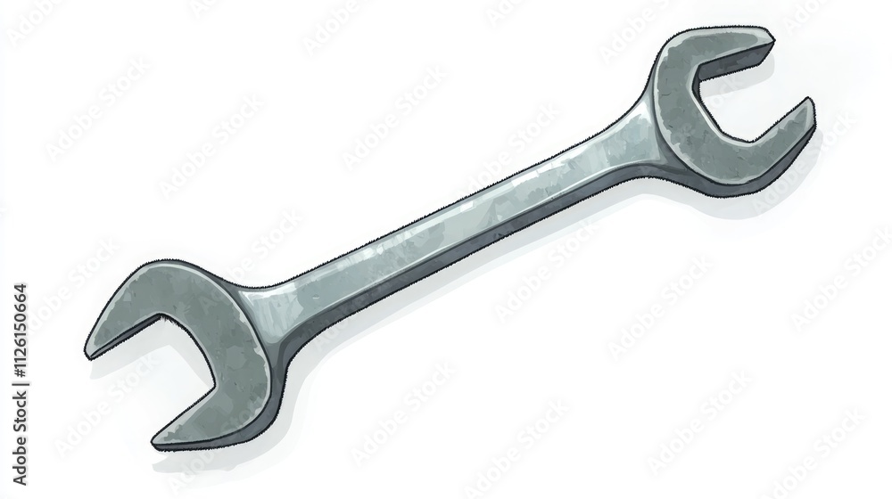 A Detailed Illustration of a Wrench A Detailed Illustration of a Wrench