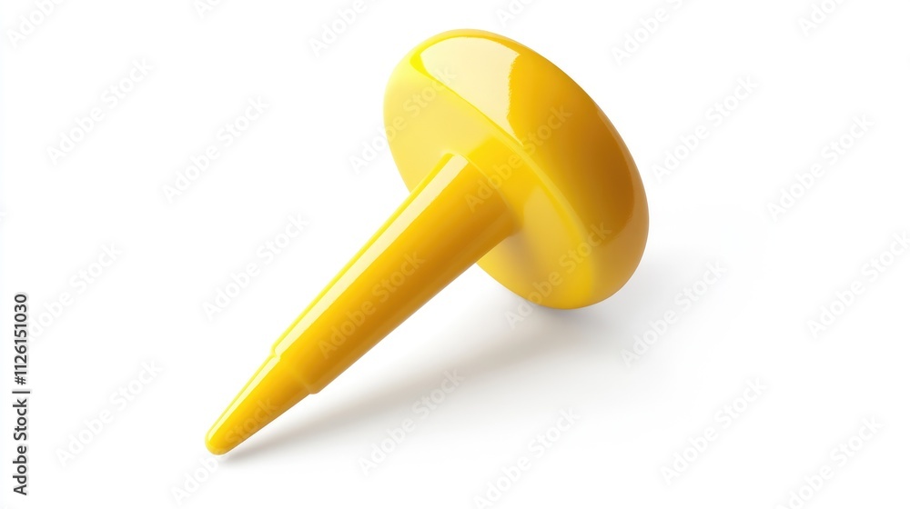 Yellow Plastic Push Pin Closeup Yellow Plastic Push Pin Closeup