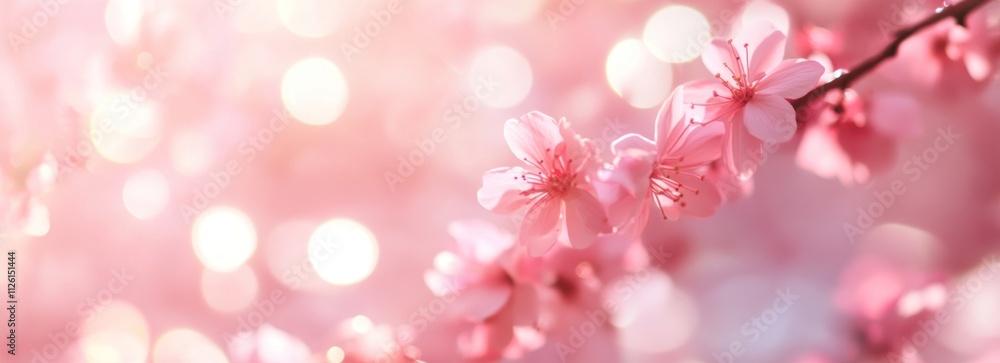 A close-up of pink cherry blossoms against a soft, blurred background. A close-up of pink cherry blossoms against a soft, blurred background.