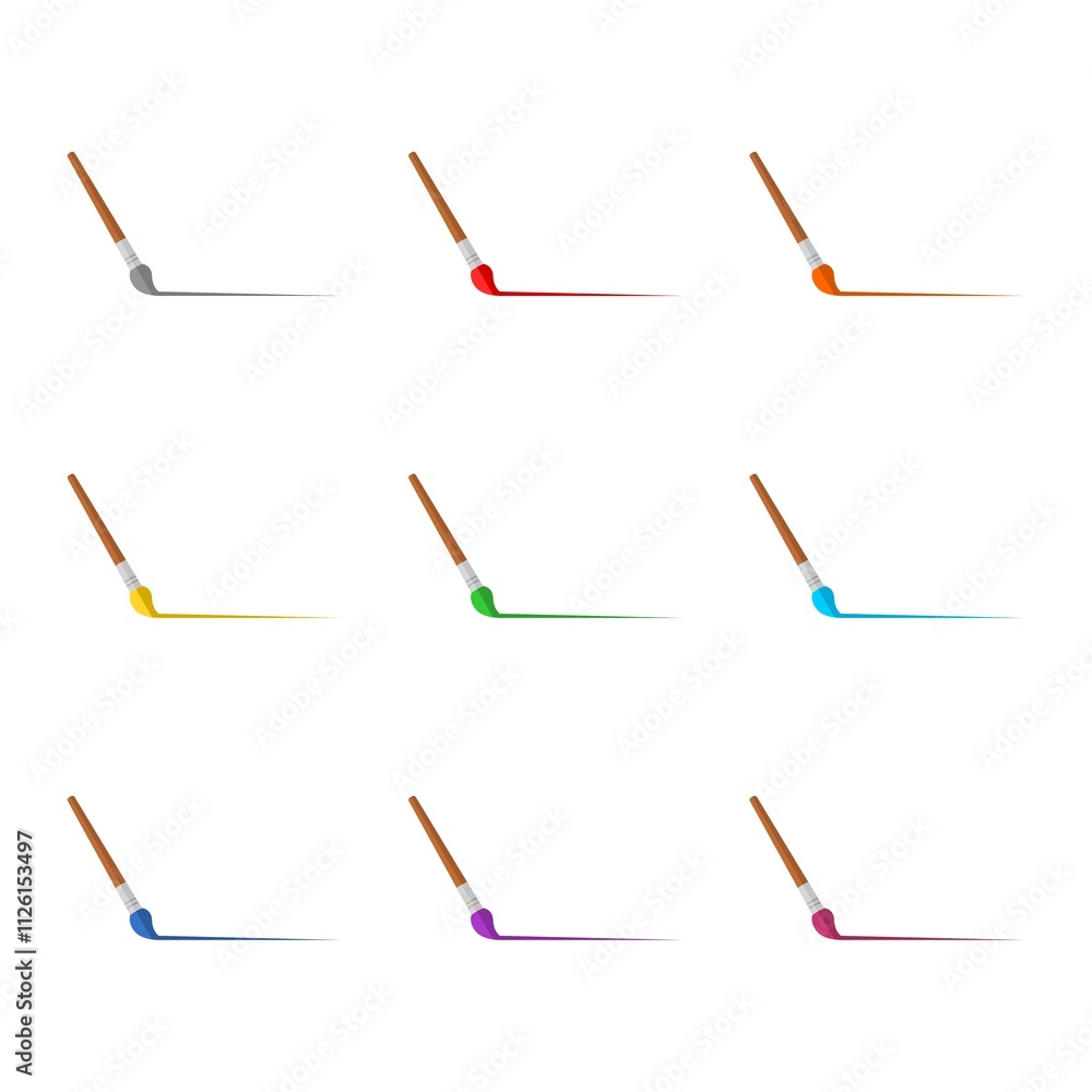 Brush artist icon isolated on white background. Set icons colorful Brush artist icon isolated on white background. Set icons colorful