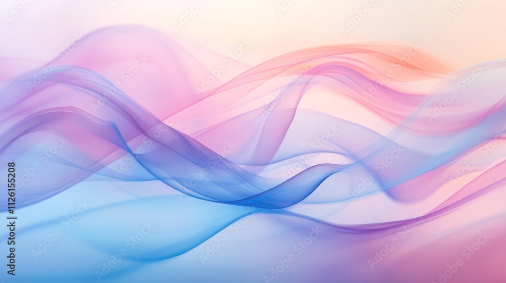 Pink and Blue Abstract Waves, Soft Gradient Colors, Dreamy Flowing Lines, Pastel Background, Artistic Image Pink and Blue Abstract Waves, Soft Gradient Colors, Dreamy Flowing Lines, Pastel Background, Artistic Image
