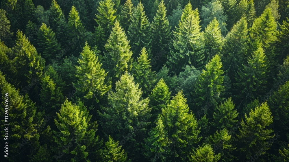 Aerial View of a Dense Evergreen Forest Canopy Aerial View of a Dense Evergreen Forest Canopy
