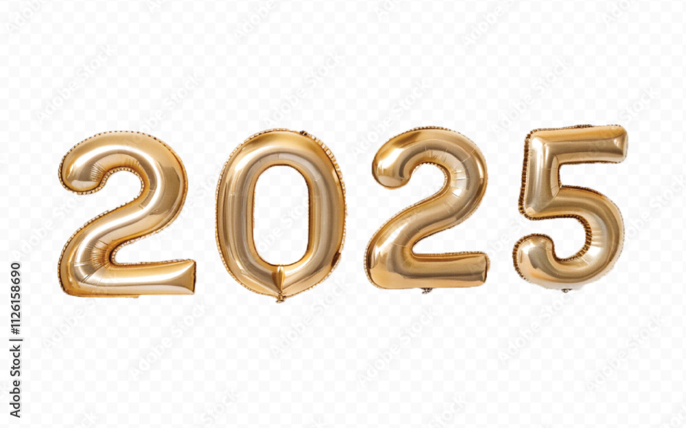 Abstract 3d 2025 typography text with different colour helium balloons isolated on white background Abstract 3d 2025 typography text with different colour helium balloons isolated on white background