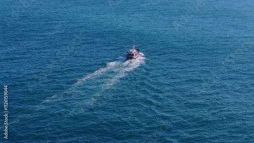 Wallpaper Mural Fishing Boat Heading Out To The Sea To Catch Fish Torontodigital.ca