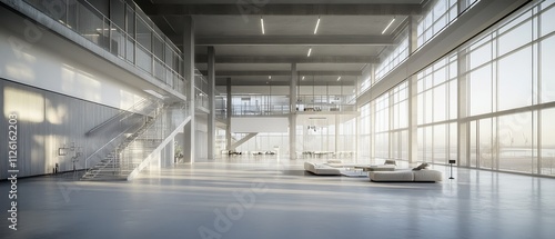 Bright and Spacious Modern Industrial Warehouse Interior