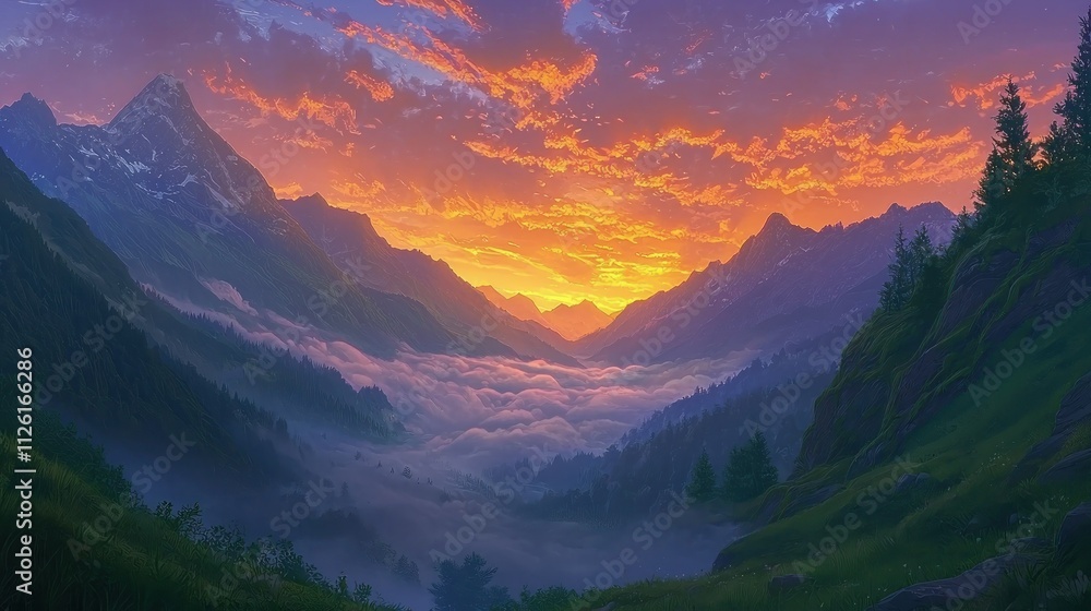 Stunning sunrise over serene rice fields travel destination mountain landscape nature's beauty captivating viewpoint Stunning sunrise over serene rice fields travel destination mountain landscape nature's beauty captivating viewpoint
