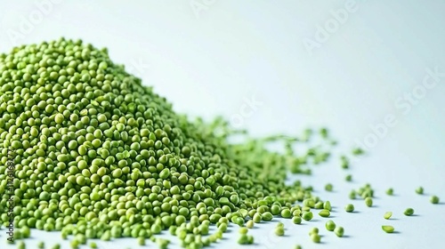 Fresh Green Peas Piled High on Light Background for Culinary Use
