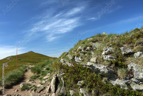Obraz na płótnie Landscape of Polonina Carynska in Bieszczady mountain range, Poland w salonie