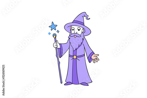 wizard with magic wand