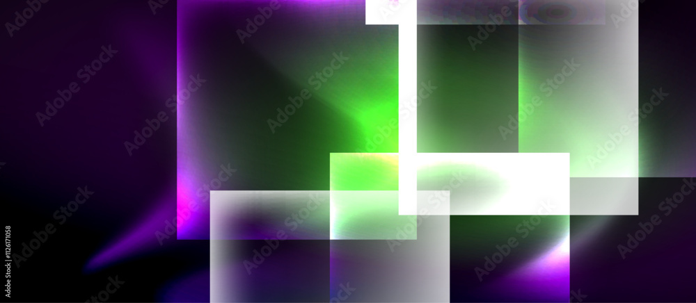 Glass squares with neon shiny light abstract background Glass squares with neon shiny light abstract background
