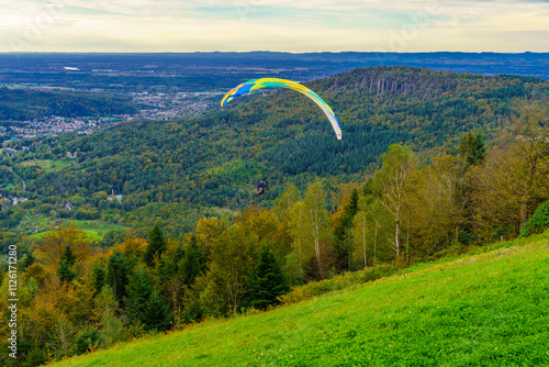 Obraz na płótnie Black Forest landscape, and the town of Baden-Baden w salonie