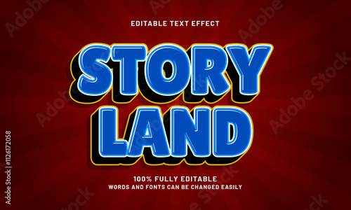 story land editable text effects with a happy and fun theme