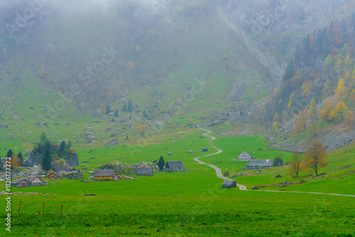 Obraz na płótnie Countryside in the Alpstein range, Appenzell w salonie