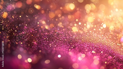 Glitter Bokeh Pink Sparkle Lights Background, Blurred Glittering Effect