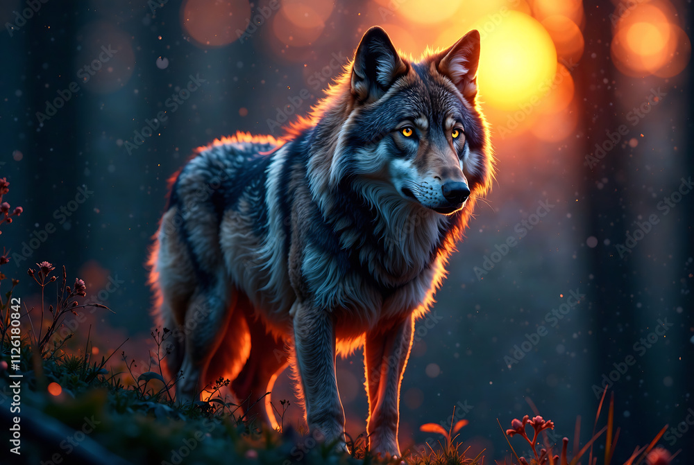 Glowing wolf logo Glowing wolf logo