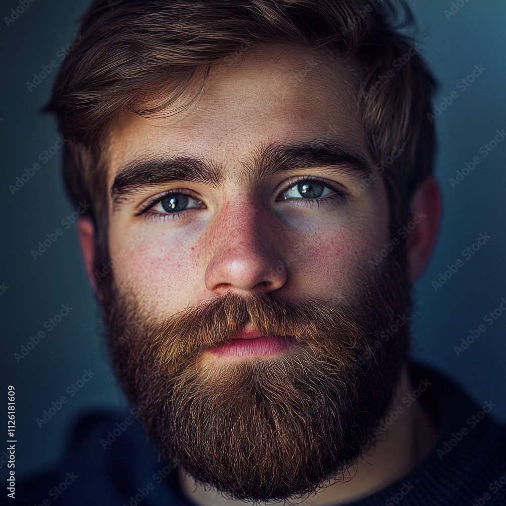 Obraz premium portrait of a young man with a beard and intense gaze