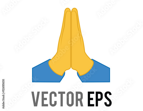 Two hands placed together thank you or pray icon
