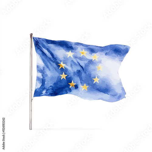 Watercolor European Union F...