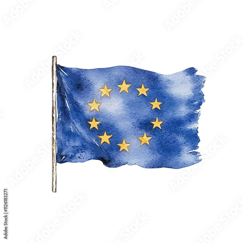 European Union Watercolor F...