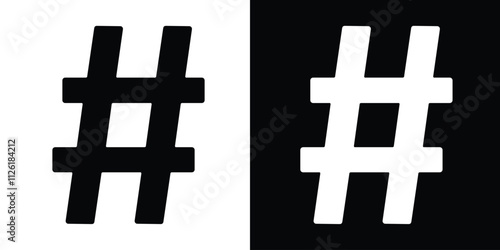 Hashtag Black Fill Icon minimalist vector illustration ,simple transparent graphic element .Isolated on white background in eps 10.