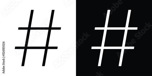 Hashtag Black Fill Icon minimalist vector illustration ,simple transparent graphic element .Isolated on white background in eps 10.