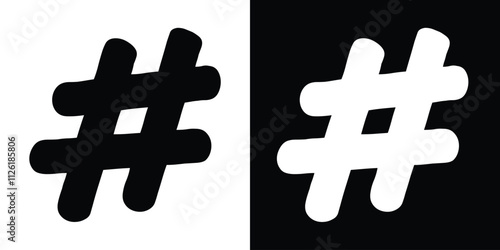 Hashtag Black Fill Icon minimalist vector illustration ,simple transparent graphic element .Isolated on white background in eps 10.
