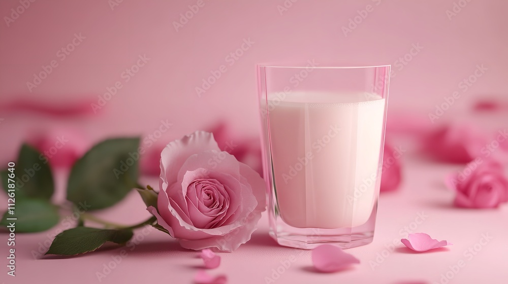Delicate Pink Makeup Remover Milk Displayed on a Pink Background
Delicate Pink Makeup Remover Milk Displayed on a Pink Background