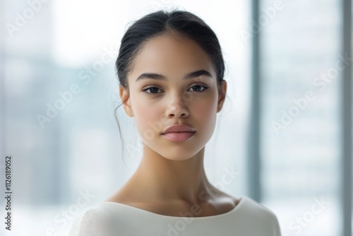 portrait of a confident young woman with natural beauty