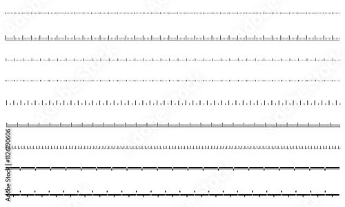 HUD set rulers measure black on white cyber technology futuristic geometric vector