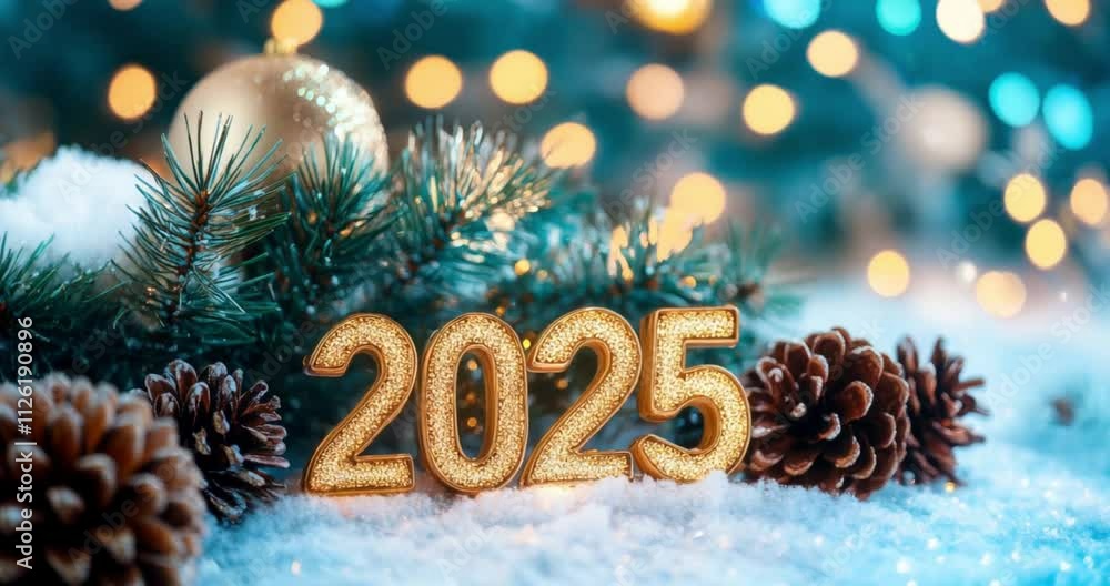 Happy new year and merry christmas concept. New year background with golden number Happy new year and merry christmas concept. New year background with golden number
