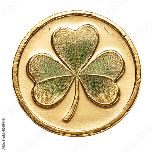 St. Patrick's day celebration with golden shamrock coin festive atmosphere cultural significance close-up perspective