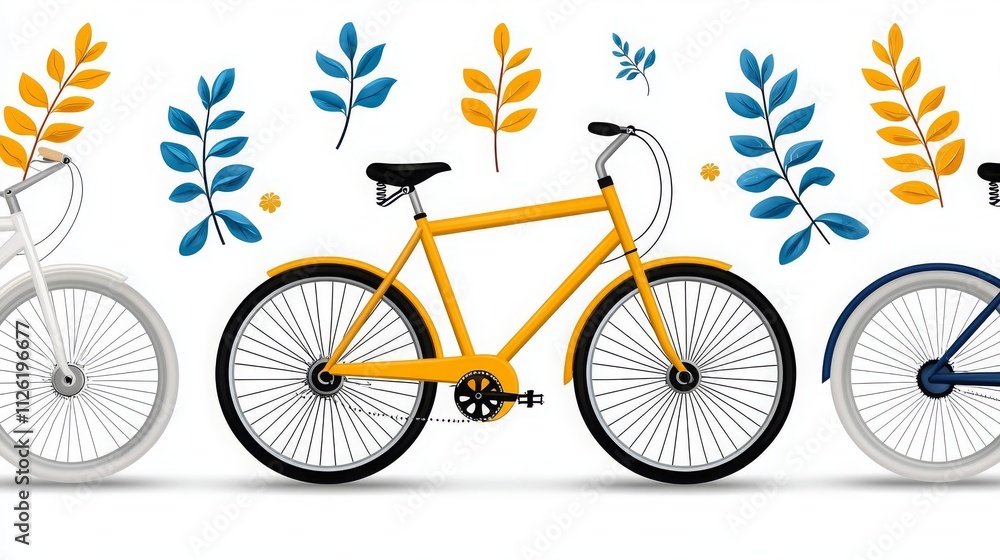 Fototapeta premium Vintage Bicycle Seamless Pattern Design