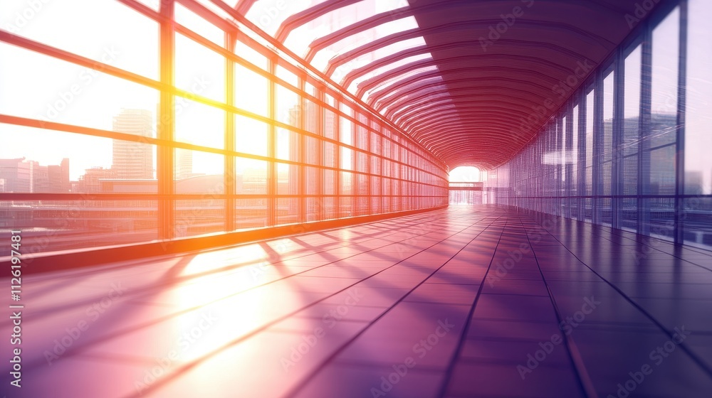 Vibrant Walkway to the Future: A Passage through Light and Color Vibrant Walkway to the Future: A Passage through Light and Color