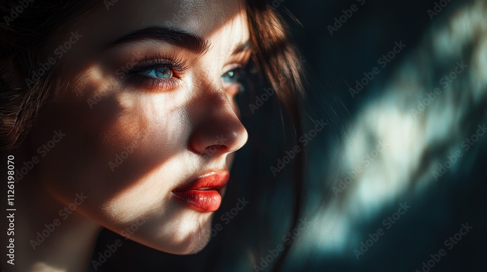 Sunlit Portrait: A Young Woman's Gaze Sunlit Portrait: A Young Woman's Gaze