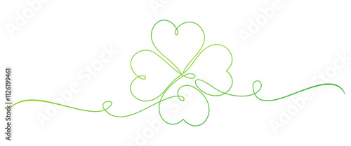 Four leaf clover line art style