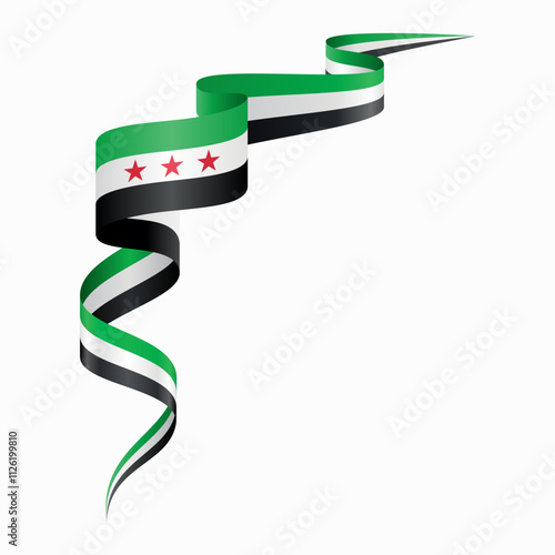 Syrian flag wavy background layout. Vector illustration.