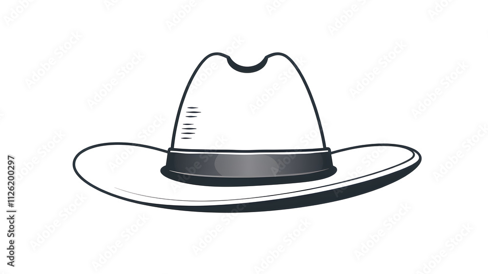 Cowboy Hat: A wide-brimmed cowboy hat icon, with a subtle curl at the brim. Generative AI Cowboy Hat: A wide-brimmed cowboy hat icon, with a subtle curl at the brim. Generative AI