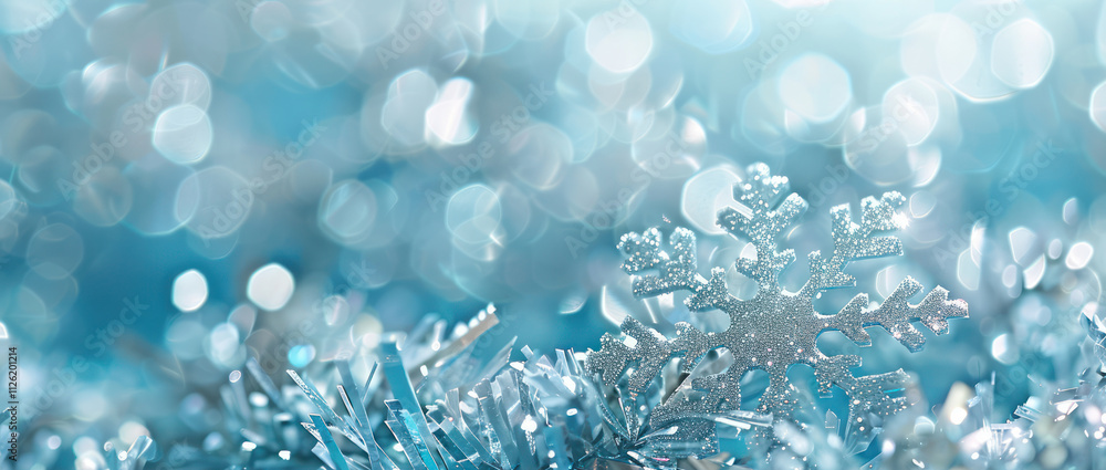 snowflake macro close up shot blur bokeh background christmas new year greeting for text copy space celebrate snowflake macro close up shot blur bokeh background christmas new year greeting for text copy space celebrate