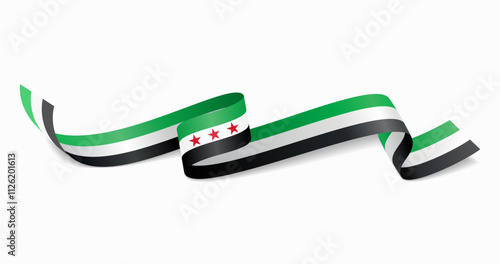 Syrian flag wavy background layout. Vector illustration.