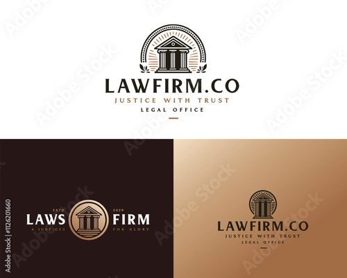 Vintage classic unique Legal and Law Firm logo template logo for justice business 
